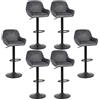 LANTUS Set di 6 Sgabello Girevole Regolabile in Altezza Sgabello da Bar Moderno Regolabile Velluto, Sedia da Bar Sgabello da Pub Imbottito, Sedia da Pranzo Ergonomica per Cucina Bistro Cafe-6PC