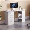 Vida Designs Mason Scrivania Ripiani e 3 Cassetti, per Casa, Ufficio, PC, Computer Portatile, Tavolo da Studio, Mobili Bianco, Legno Ingegnerizzato, 3 Drawer