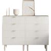 UEV Set di 2 Cassettiera 4 Cassetti con Motivi a Marmo, 34x120x94cm,Bianco | Cassettiere Camera da Letto, Mobile in Legno, Credenza per Soggiorno