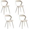JZGORC Set di 4 Sedie da Pranzo Moderno, Sedie da Cucina, con Gambe in Metallo Sedia e Grande Design Dello Schienale Cavo, Adatto Per Soggiorno e Sala da Pranzo - Kaki + Kaki