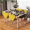 PIPIPOXER Set di 4 Sedie per Sala, sedie plastica, Sedie Cucina in Polipropilene e Robuste Gambe in Metallo, per Sala da Pranzo, Soggiorno, Cucina, Giardino,Giallo