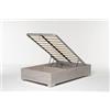 Cangù Letto Contenitore Bed Box da una piazza e mezza 120x190 cm, Olmo Naturale, con piedini, con Rete a Doghe e Sistema di Sollevamento