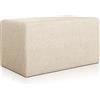 Deshome Pouf poggiapiedi 83x43x44 cm stoffa Idrorepellente: Pouf design moderno per divano soggiorno camera da letto, Puff poggiapiedi, Pouffe salotto Minerva (Beige)