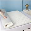 ZJIQOH Materasso Futon Giapponese Pieghevole e Arrotolabile Spessore 8 Cm, Tappetino Da Letto Da Pavimento Portatile, per Divano Letto, Lettino Da Campeggio, Dormitorio(White,90 x 180 x 8 cm)