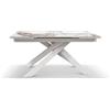 PAZZO DESIGN Tavolo Allungabile Emanuele, Piano In Ceramica, Marmo Calacatta Gold, Gambe Incrociate Bianche, Cucina, Soggiorno, 160 x 90 x h76.4 cm - id_1759