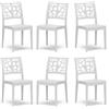 REDÒKASA Set 6 sedie in polipropilene TETI, MADE IN ITALY, impilabile, idrorepellente, resistenza raggi UV, design moderno albero della vita per sala da pranzo, cucina, bar, ristoranti, esterno (Bianco, 6)