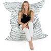 Italpouf Cuscino Gigante XXL, Interno, Cuscino da Pavimento, Adulti, Riempimento Perle Polistirolo, Sfoderabile, Lavabile in Lavatrice, Musica, 175x135 cm