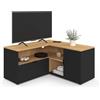 IDMarket - Mobile TV angolare BALTAZAR 90 x 90 cm in faggio e nero