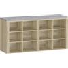 Hzuaneri Panca Scarpiera, Scarpiera con Sedile, 12 Scomparti, Organizzatore Portaoggetti, 30 x 104 x 49 cm, per Ingresso, Greige SB19016GY