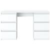 VBChome Scrivania 120 x 50 x 75 cm, colore bianco, tavolo da ufficio con 6 cassetti, scrivania per PC, tavolo da lavoro, computer portatile, casa e ufficio