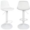HUOLE Sgabello da Bar Moderno Sgabello Alto con schienale in Simipelle Sedia Alta da Cucina Regolabile Girevole (2pc-B bianco puro)