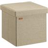 Casaria® Sgabello Contenitore 38x38x38cm Pouf Portaoggetti Sedile Imbottito Sgabello Salvaspazio Pieghevole Camera Soggiorno