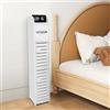 HUOLE Porta Carta Igienica da Terra, Mobile da Bagno, Mobiletto portaoggetti per WC, mensola regolabile, gambe resistenti all'acqua, piccoli spazi, 17 * 15 * 78cm-Bianco