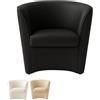 PALUPLUS Poltrona Pozzetto Imbottita Artigianale, Misura 70x67x76 cm, Tessuto Ecopelle, Piedini in Plastica, Struttura Robusta e Design Elegante, Poltrona per Casa e Ufficio, Made in Italy (Nero)