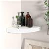 Homgoday Mensola galleggiante angolare in MDF bianco 25 x 25 x 3,8 cm, galleggiante ad angolo e da parete in legno, per camera da letto, bagno, cucina, ufficio, decorazione della stanza