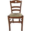 Sedam Srl Sedia Cuore, in Legno Massello, Vari Colori e Sedute disponibili, Alta Qualità (Noce Chiaro, Paglia), MINIMO 2 SEDIE