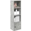 KTHLBRH Libreria Grigio Cemento con Anta, Mobile Archiviatore Libri Truciolato Resistente, Scaffale Multiuso per Riviste Oggetti da Collezione, 31x24x102 cm
