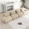 Bladez Divano angolare modulare a 4 posti con chaise longue, imbottitura comfort 32D, braccioli extra larghi, senza montaggio e flessibile, per soggiorno e home cinema, beige, 4 posti