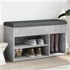 Homgoday Scarpiera con seduta, per scarpe, panchina, corridoio, scarpiera per ingresso, corridoio, soggiorno, grigio cemento, 82 x 32 x 45,5 cm, in legno
