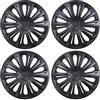 NRM, set di cerchioni universali, robusti, colore nero opaco, 4 pezzi