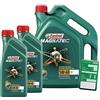 Castrol 2x 1 L + 5 L = 7 litro Castrol Magnatec 5W-40 C3 olio motore incl. Castrol etichetta cambio olio; specifico: API SN/CF; ACEA C3; MB 229.31; VW 502 00/505 00; BMW Longlife-04; Renault RN0700/0710; dexo