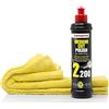 detailmate Set di lucidatura per la Cura Auto - Car Care: Menzerna Pasta abrasiva Medium Cut Polish 2200, 250 ml - rimuovi Graffi superfici + Panno Spesso Microfibra, 40x40cm, 550 gsm