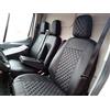 Texmar Coprisedili anteriori 2+1 progettati per Ford Transit Custom dopo il 2015 cabina piccola nera in ecopelle LHD