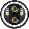 QINSHU Fanale Moto Faro Anteriore Universale Motocicletta LED 5 3/4 Pollici 5.75 H4 Per Indian Per Scout(1Piece headlight Black)