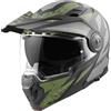 Bogotto FG-102 Safari Casco da enduro in fibra di vetro, nero opaco/grigio/verde, L