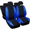 Lupex Shop Copri-sedili Auto Compatibili Panda Seconda Serie (mod.169) Versione 60e40 | Nero Blu Royal | Set Copri-Sedile Anteriori e Posteriori | Logo Ricamato | Airbag Compatibile | Accessori Auto