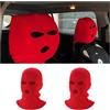 povtii 2 coperture per poggiatesta auto, divertenti maschere per il viso per sedile anteriore, protezione personalizzata, mascherina da sci per la maggior parte dei veicoli, accessori per auto (rosso)