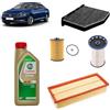 OP Kit tagliando 4 filtri + 5L olio Edge 5W-30 LL per Volkswagen Passat B8 1.6 TDI