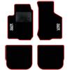 QUEMAR Tappetini Auto compatibili con Audi A3 8L 1996-2003 / Kit Tappeti in Moquette e Gomma su Misura (Set 2 Anteriori + 2 Posteriori)/ Ricami e Colori Personalizzati (Bordo Rosso, 2 Ricami)