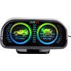 iSpchen Clinometro per auto Inclinometro per auto Indicatore di livello di inclinazione Bussola per auto Misuratore di equilibrio regolabile Indicatore di pendenza Misuratore di terra con luce LED
