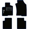 QUEMAR Tappetini Auto per Lancia Ypsilon 5 porte, Bordo Blu, 1 Ricamo | dal 2011 / anche Hybrid / Kit Tappeti Moquette e Gomma su Misura / Set 2 Anteriori + 2 Post. / Ricami e Colori Personalizzati