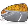MIRROVIA Vetro Specchietto Retrovisore Sinistro Riscaldato con Piastra di Supporto di Ricambio Bianco per Kia Rio 2012-2016. Sostituzione Auto
