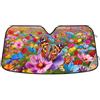 ODAWA Parasole per parabrezza auto con fiori colorati e farfalle, scherma dai raggi UV e mantiene fresco il veicolo 140 x 70 cm