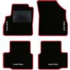 QUEMAR Tappetini Auto per Opel Astra K, Bordo Rosso, 4 Ricami | 2015-2021 / Kit Tappeti Moquette e Gomma su Misura / Set 2 Anteriori + 2 Posteriori / Ricami e Colori Personalizzati
