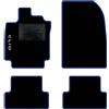 QUEMAR Tappetini Auto compatibili con Renault Clio III e Grandtour 2005-2012/Kit Tappeti Moquette e Gomma su Misura (Set 2 Anter.+ 2 Poster.)/Ricami e Colori Personalizzati (1 Ricamo, Bordo Blu)