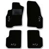 QUEMAR Tappetini Auto compatibili con Alfa Romeo Mito dal 2008 / Kit Tappeti in Moquette e Gomma su Misura (Set 2 Anteriori + 2 Posteriori) / Ricami e Colori Personalizzati (Bordo Bianco, 4 Ricami)