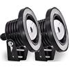 KaTur 2 pezzi High Power proiettori universali bianchi fendinebbia, anelli COB Halo Angel Eye DRL fari di marcia