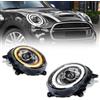 Archaic LED Fari Anteriori compatibili con Mini Cooper One F55 F56 F57 JCW F54 Clubman 2014-2024,per OE LED modelli, luci anteriori con animazione RGB DRL, coppia