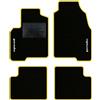 QUEMAR Tappetini Auto per Panda Pandina III, Bordo Giallo, 2 Ricami | dal 2012 / anche Hybrid / Kit Tappeti Moquette e Gomma su Misura / Set 2 Anteriori + 2 Post. / Ricami e Colori Personalizzati