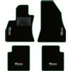 QUEMAR Tappetini Auto per 500L 2012-2022, Bordo Verde, 4 Ricami | Kit Tappeti Moquette e Gomma su Misura / Set 2 Anteriori + 2 Posteriori / Ricami e Colori Personalizzati / Antiscivolo