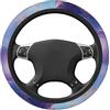 Myfsucce Coprivolante in Poliestere Antiscivolo Accessori Auto Universali 15 Pollici/38 cm, Marmo Blu Viola Oro