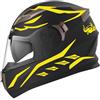 Decalart Kit 19 Adesivi Casco elmetto moto universali valigia pc - Toro corna bull strisce fasce stickers strips decalcomanie stickers casco Cod.L120 (025 Giallo)