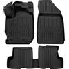 J&J AUTOMOTIVE SCOUTT Tappetini Auto in Gomma Su Misura per Dacia Duster 2 2017-2024, Set da 5 Pezzi, Tappeti 3D Design con Bordo Alto, Inodore, Qualità Premium