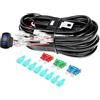 RIGIDON Cablaggio Fendinebbia con Interruttore 12V 40A Kit Cavi Fendinebbia Cablaggio Auto On-Off Interruttore per Barra LED Fuoristrada ATV Camion SUV e Moto (Model C - 4 cavi)