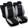 Auto Accessori Lupex | Set 12 pezzi Coprisedili Auto Compatibili con Qashqai I e II (2006-2021), Colore Nero Grigio Chiaro, Made In Italy, in Policotone, Protezione Sedili Anteriori e Posteriori