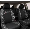 Auto Accessori Lupex Coprisedili Auto Compatibili con Giulietta (2010-2020), Set Anteriori o Completo 12 Pezzi, in Policotone Traspirante MADE IN ITALY (Nero Mimetico Grigio)
